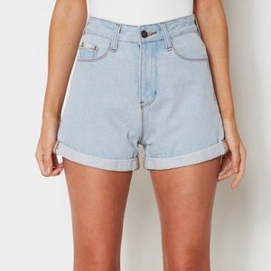 Denim high waisted shorts